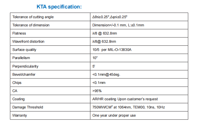 KTA Specification KTA Specification